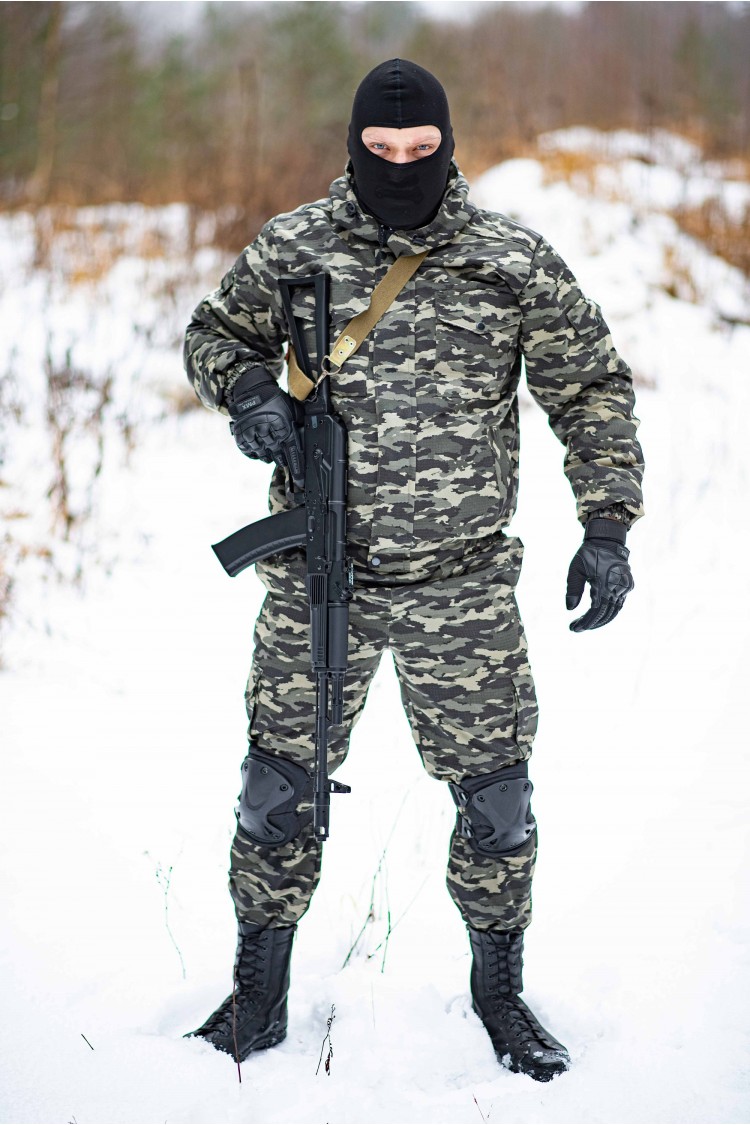 Зимний камуфляжный костюм большого размера Великан Pro2 Черный Мультикам от 64 до 94