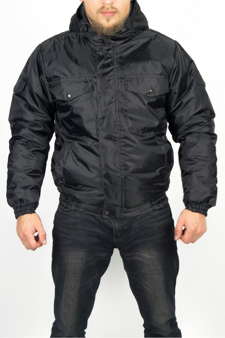 Черная демисезонная куртка Влага-Великан большого размера от 64 до 94